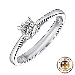 Помолвочное кольцо из белого золота с лабораторным бриллиантом 53518-L/02/1/11899