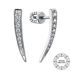 Сережки-пусети зі срібла з фіанітами Tesori Zirconia 41095/12/1/21627