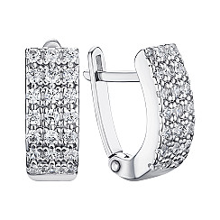 Сережки зі срібла з фіанітами 82740б