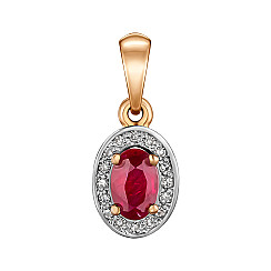 Підвіс із комбінованого золота з рубіном і діамантами 52991/01/1/8231