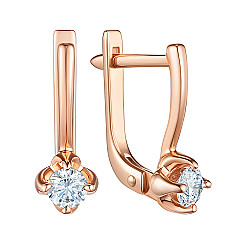 Серьги из красного золота с фианитом 2190752101-E/01/1