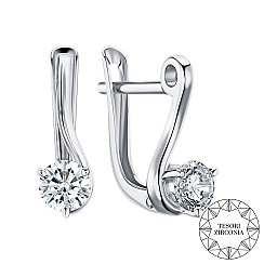 Сережки зі срібла з фіанітом Tesori Zirconia 40450/12/1/4028