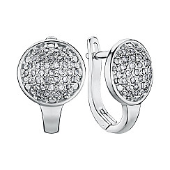 Серьги из серебра с фианитами с40211