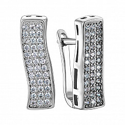 Серьги из серебра с фианитами 2S13977-E/12/1