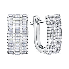 Серьги из серебра с фианитами B00024-E/12/1