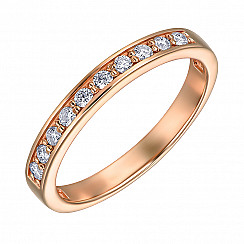 Кольцо из красного золота с бриллиантами 800057/01/0/9022