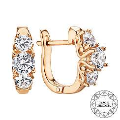 Серьги из красного золота с фианитом Tesori Zirconia 21877/01/0/4036