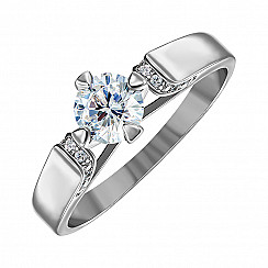 Помолвочное кольцо из серебра с фианитами 1RI59153-R/12/1
