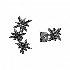 Серьги Podium из серебра с фианитом KE22000_Se_черн