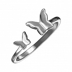 Разомкнутое кольцо из серебра с бабочками SZDR10291-R/12