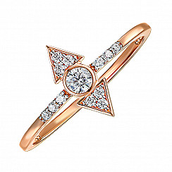 Кольцо из красного золота с фианитами  18384/01/1/176