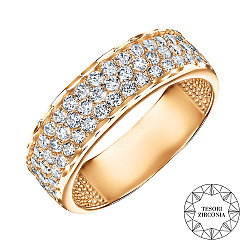 Кольцо из красного золота с фианитами tesori zirconia 12758/01/2/4025