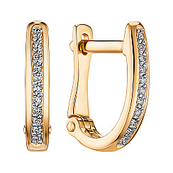 Сережки з комбінованого золота з діамантами 53865/01/1/8007