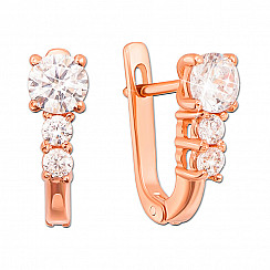 Сережки з червоного золота з фіанітами S Zirconia 21341/01/0/1262