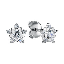 Серьги-пусеты из серебра с фианитами SZDE00955-E/12/1