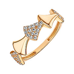 Кольцо из красного золота с фианитами P-Ro1185-R/01/1