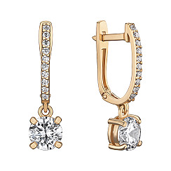 Серьги из красного золота с фианитами S215951-E/01/1