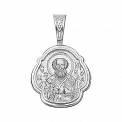 Срібна ладанка Миколай-Захисник с31413