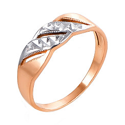 Каблучка з комбінованого золота 12441 с