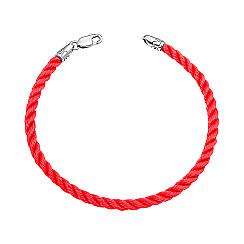 Червоний шовковий браслет зі срібною застібкою  SGrit3mm Red BR ROD
