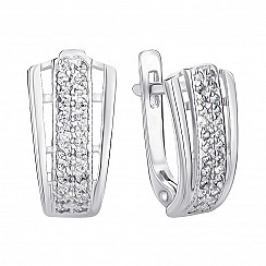Серьги из серебра с фианитами 3224275401в
