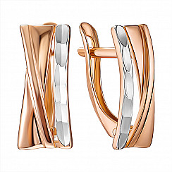 Серьги из комбинированного золота 22527/01/3