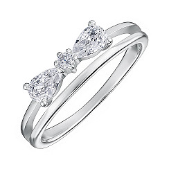 Каблучка з срібла з фіанітами RI39095-R/12/1