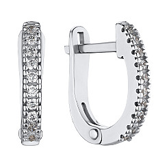 Серьги из серебра с фианитами 82882б