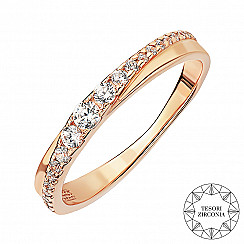 Каблучка з комбінованого золота з фіанітами Tesori Zirconia 13275/01/1/4284