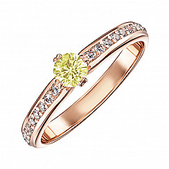 Каблучка з червоного золота з фіанітом s zirconia 12234/01/0/1388