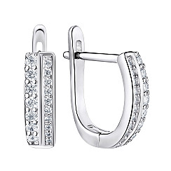 Серьги из серебра с фианитами DE07166-E/12/1