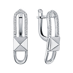 Серьги из серебра с фианитами 41437/12/1/1