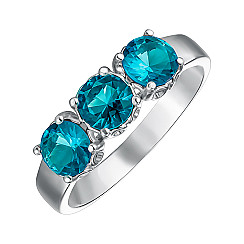 Каблучка з срібла з кварцом London blue 1711/1р-QLB