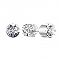 Сережки з срібла з фіанітом tesori zirconia 40458/12/1/4030