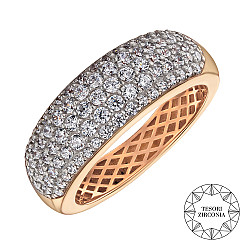 Кольцо из комбинированного золота с фианитами Tesori Zirconia 13605/01/1/4271