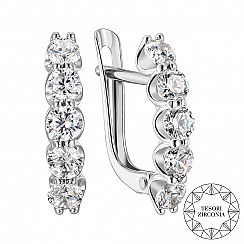 Сережки з білого золота з фіанітами Tesori Zirconia 22036/02/1/4035