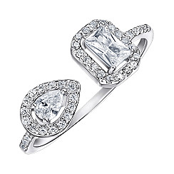 Кольцо из серебра с фианитами TA07395-R/12/1