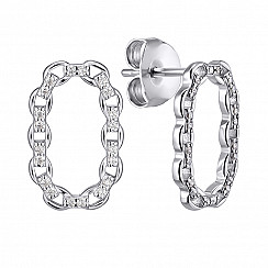 Сережки з срібла з фіанітами JB02935-E/12/1