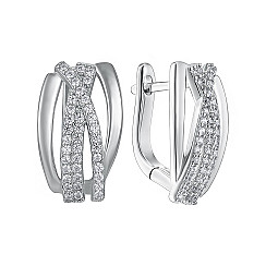 Серьги из серебра с фианитами SZDE04993-E/12/1