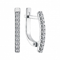 Серьги из серебра с фианитами 82750б