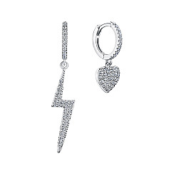 Сережки із срібла з фіанітами JB01697-E/12/1