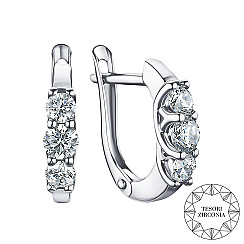Сережки зі срібла з фіанітами Tesori Zirconia 41442/12/1/4283