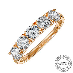 Кольцо из красного золота с фианитами Tesori Zirconia 13467/01/0/4027