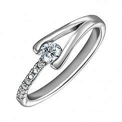Кольцо из серебра с фианитами 7RI67801-R/12/1