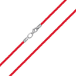 Шнурок ювелірний з срібла з текстилем SGrit2mm Red ROD