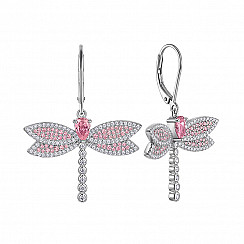 Сережки Бабки зі срібла з фіанітами ME15992A-E/12/1506