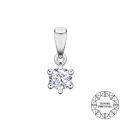 Підвіска з білого золота з фіанітом Tesori Zirconia 31285/02/1/4027