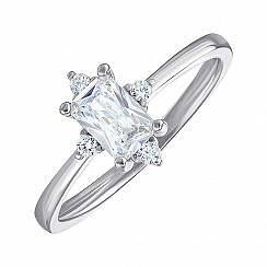 Кольцо из серебра с фианитами RI38634-R/12/1