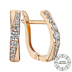 Серьги из красного золота с фианитами Tesori Zirconia 21928/01/1/4284