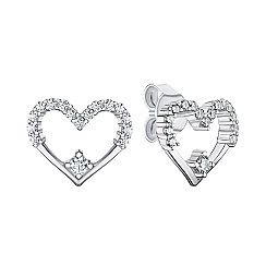 Сережки-пусети з срібла з фіанітами ME15392A-E/12/1
